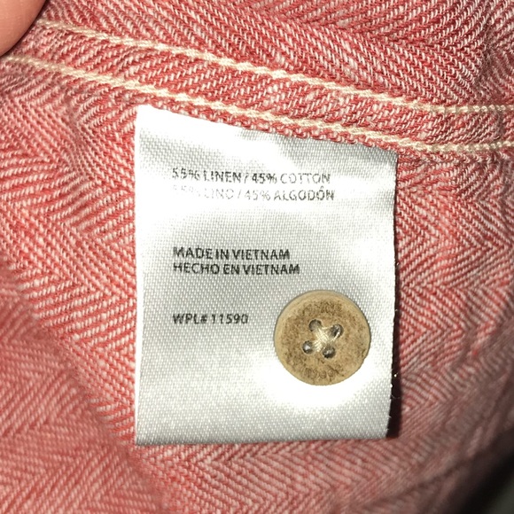 NWT WEATHERPROOF Linen Button Down Short Sleeve Shirt - Picture 6 of 7